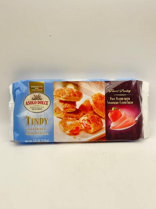 ASOLO DOLCE TINDY COOKIES WITH STRAWBERRY FLAV CREAM 110G