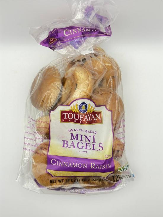 Toufayan Mini Bagels cinnamon raisin 510g