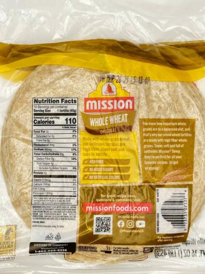 Mission whole wheat original 453g