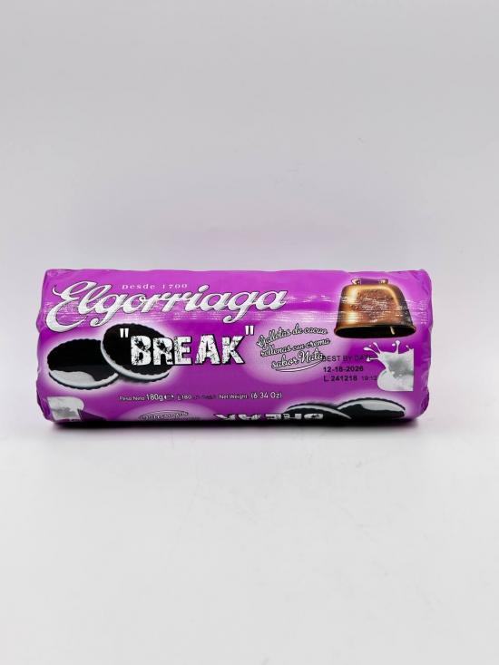 ELGORRIAGA BREAK COCOA BISCUITS WITH MILK CREAM FLAV 180G