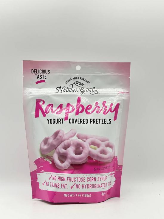 NATURES GARDEN RASPBERRY YOGURT COVERED PRETZELS 198G