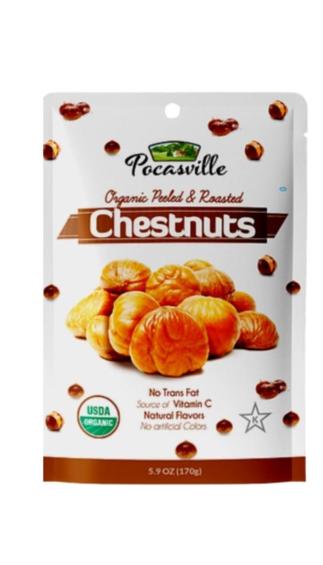 Pocasville Organic Peeled & Roasted Chestnuts 170g