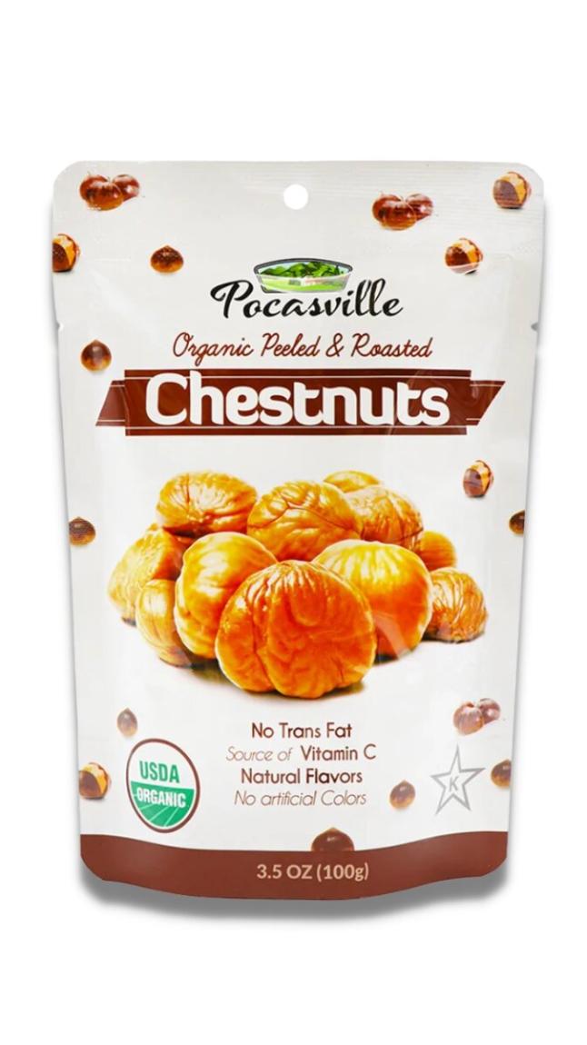 Pocasville Organic Peeled & Roasted Chestnuts 100g